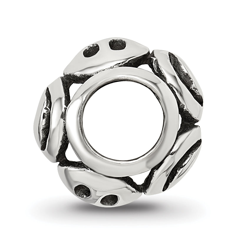 Sterling Silver 925 Smiley Faces Bead with Antiqued Finish Solid Cast Secondary image