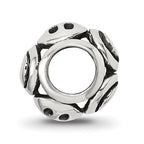 Sterling Silver 925 Smiley Faces Bead with Antiqued Finish Solid Cast