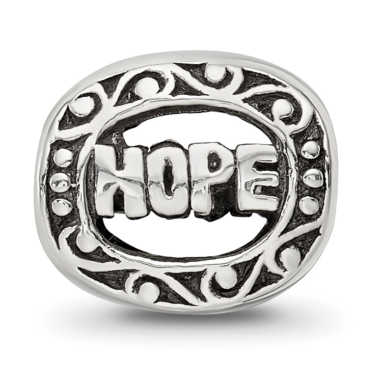 Sterling Silver 925 Hope Bead with Antiqued Finish for Timeless Elegance