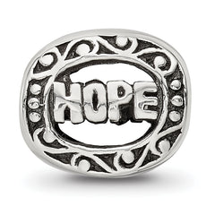 Sterling Silver 925 Hope Bead with Antiqued Finish for Timeless Elegance