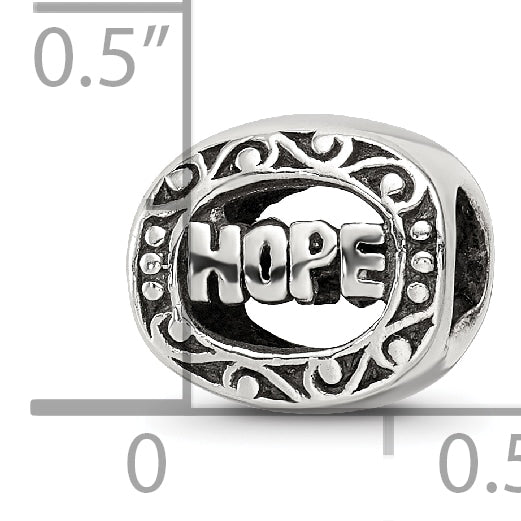 Sterling Silver 925 Hope Bead with Antiqued Finish for Timeless Elegance