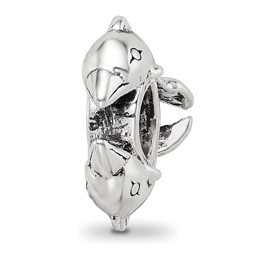 Sterling Silver Reflections 2 Dolphins Bead