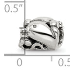 Sterling Silver 925 Dolphin Bead with Antiqued Finish Solid and Casted Design