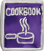 Sterling Silver 925 Purple Enameled Cookbook Bead Polished Finish