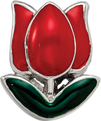 Sterling Silver 925 Enameled Tulip Bead with Elegant Floral Design
