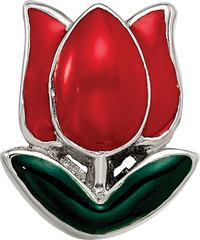 Sterling Silver 925 Enameled Tulip Bead with Elegant Floral Design