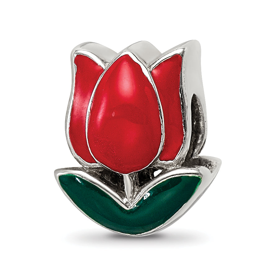 Sterling Silver Reflections Enameled Tulip Bead Main image