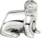 Sterling Silver 925 Antiqued Sea Lion Bead with Solid Cast Design