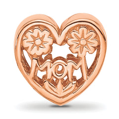 Sterling Silver Reflections Rose Gold-plated Floral Mom Heart Bead