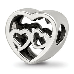 Sterling Silver Reflections Two Hearts Bead