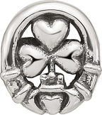 Sterling Silver 925 Three Leaf Clover Bead with Polished Finish Elegant Charm