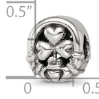 Sterling Silver 925 Three Leaf Clover Bead with Polished Finish Elegant Charm