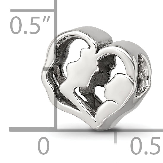 Sterling Silver 925 Mother and Baby Bead with Polished Finish Elegant Keepsake for Motherhood