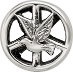 Sterling Silver 925 Dove & Peace Bead with Antiqued Finish, Vintage Inspired