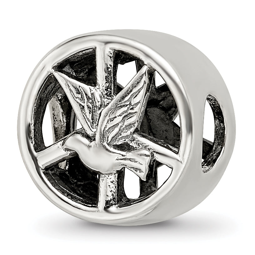 Sterling Silver Reflections Dove & Peace Sign Bead Main image