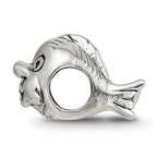 Sterling Silver 925 Fish Bead with Antiqued Finish and Intricate Design