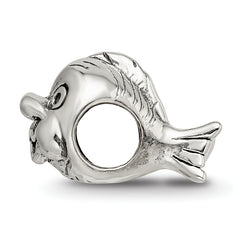 Sterling Silver 925 Fish Bead with Antiqued Finish and Intricate Design