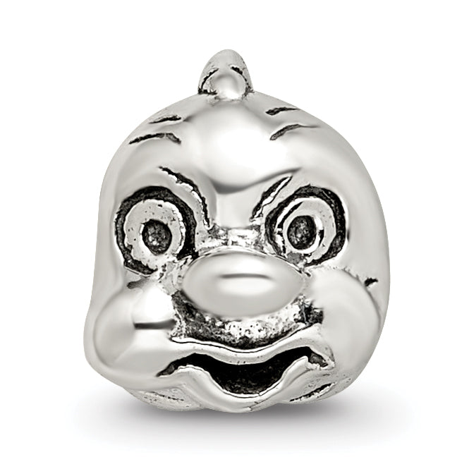 Sterling Silver 925 Fish Bead with Antiqued Finish and Intricate Design