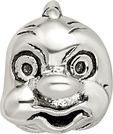 Sterling Silver 925 Fish Bead with Antiqued Finish and Intricate Design
