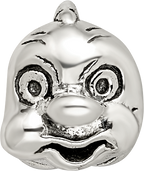 Sterling Silver 925 Fish Bead with Antiqued Finish and Intricate Design