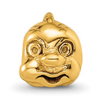 Sterling Silver Gold-Plated Fish Bead with Polished Finish  Elegant & Symbolic Charm