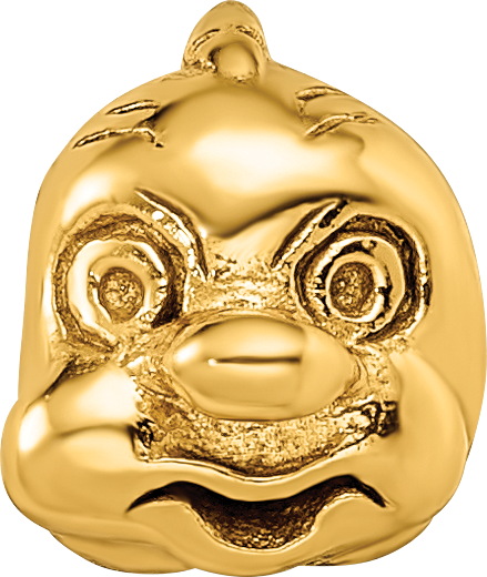 Sterling Silver Gold-Plated Fish Bead with Polished Finish  Elegant & Symbolic Charm