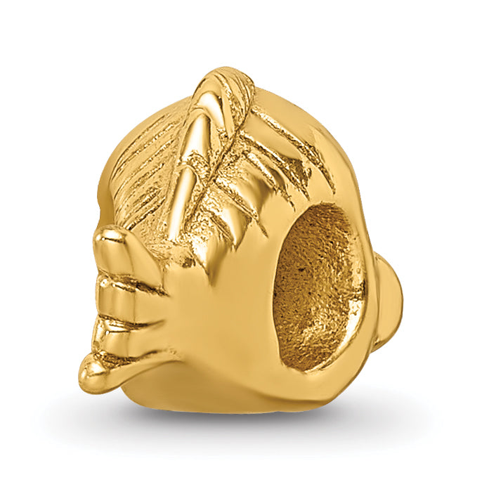 Sterling Silver Gold-Plated Fish Bead with Polished Finish  Elegant & Symbolic Charm