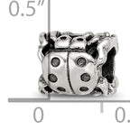 Sterling Silver 925 Ladybug Bead with Antiqued Finish for Luck and Charm