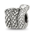 Sterling Silver 925 Snake Bead with Antiqued Finish for Timeless Elegance