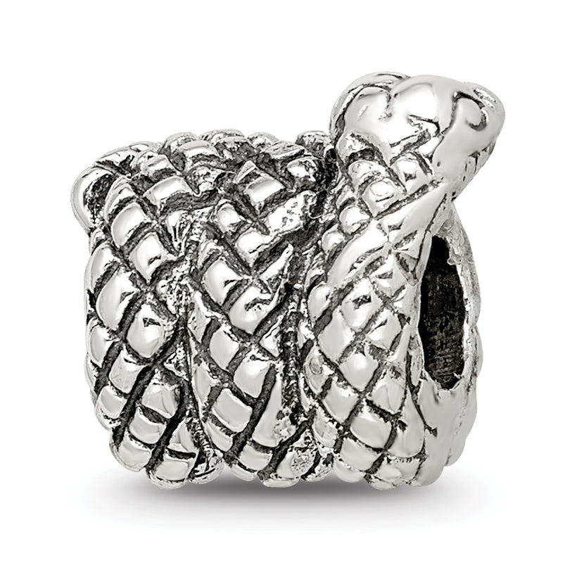 Sterling Silver 925 Snake Bead with Antiqued Finish for Timeless Elegance