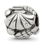 Sterling Silver 925 Reflections Shell Bead with Antiqued Solid Design