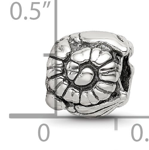Sterling Silver 925 Reflections Shell Bead with Antiqued Solid Design