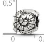 Sterling Silver 925 Reflections Shell Bead with Antiqued Solid Design