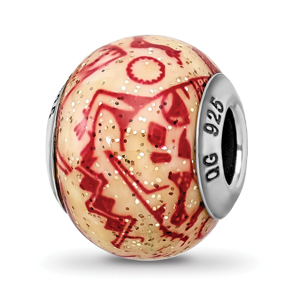 Sterling Silver Reflections Italian Decorative Red Glass Bead Main image