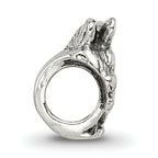 Sterling Silver 925 Squirrel Bead with Antiqued Finish Solid Design