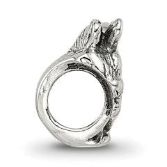 Sterling Silver 925 Squirrel Bead with Antiqued Finish Solid Design
