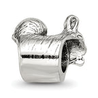 Sterling Silver 925 Squirrel Bead with Antiqued Finish Solid Design