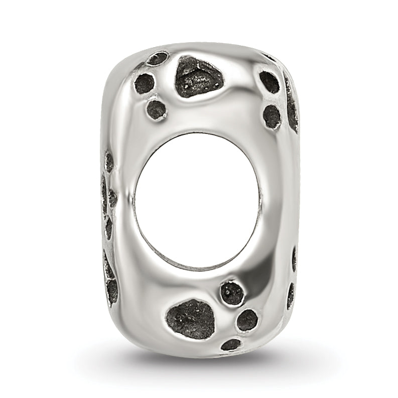 Sterling Silver 925 Dog Bone Bead with Antiqued Finish Solid Cast Durable Design
