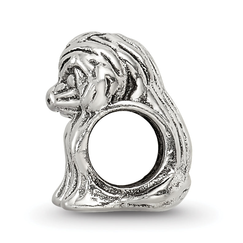Sophia Jewelers Sterling Silver 925 Antiqued Sitting Puppy Bead  Solid, Themed Design