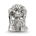 Sophia Jewelers Sterling Silver 925 Antiqued Sitting Puppy Bead  Solid, Themed Design