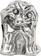 Sophia Jewelers Sterling Silver 925 Antiqued Sitting Puppy Bead  Solid, Themed Design