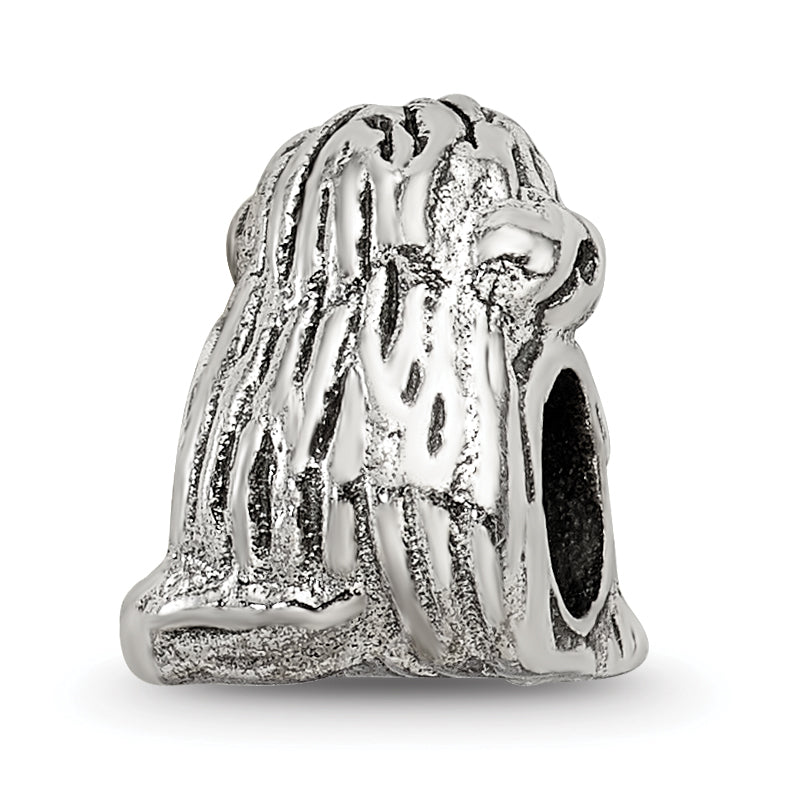 Sophia Jewelers Sterling Silver 925 Antiqued Sitting Puppy Bead  Solid, Themed Design