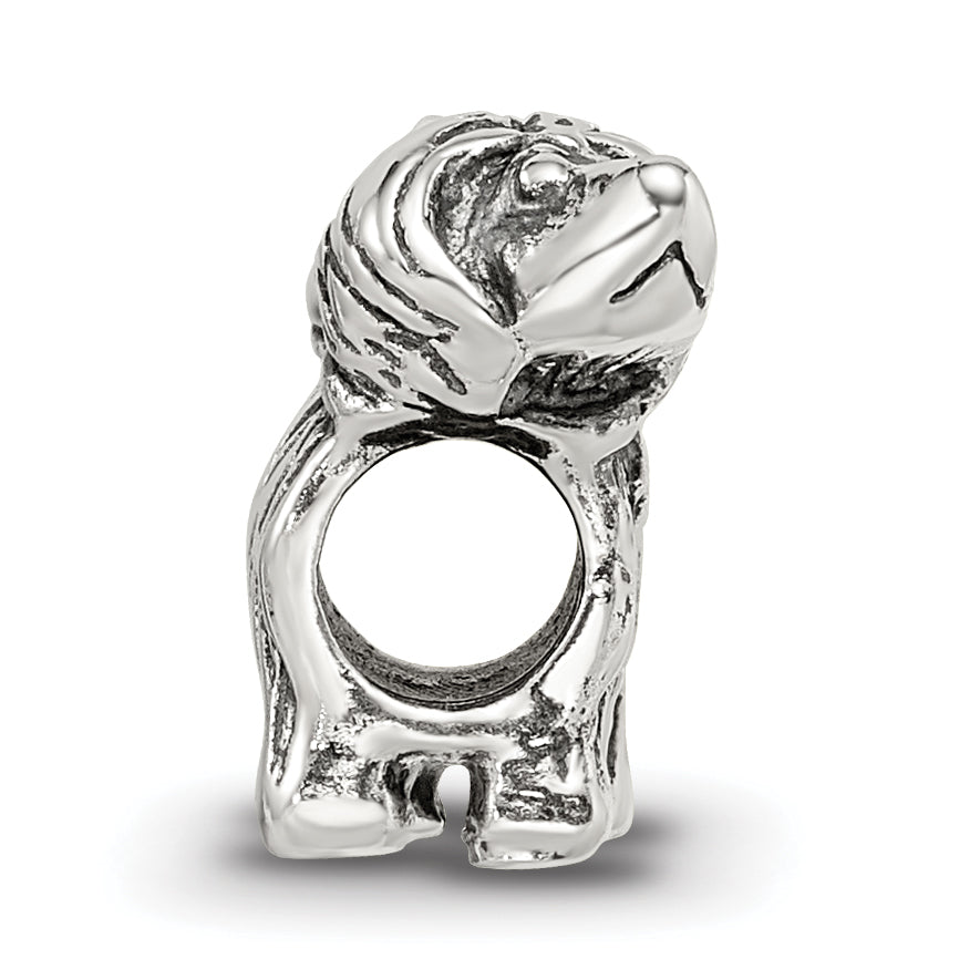 Sterling Silver 925 Antiqued Puppy Bead with Solid Casted Design Secondary image