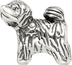Sterling Silver 925 Antiqued Puppy Bead with Solid Casted Design