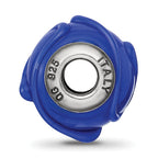 Sterling Silver 925 Glass Bead with Textured Dark Blue Finish