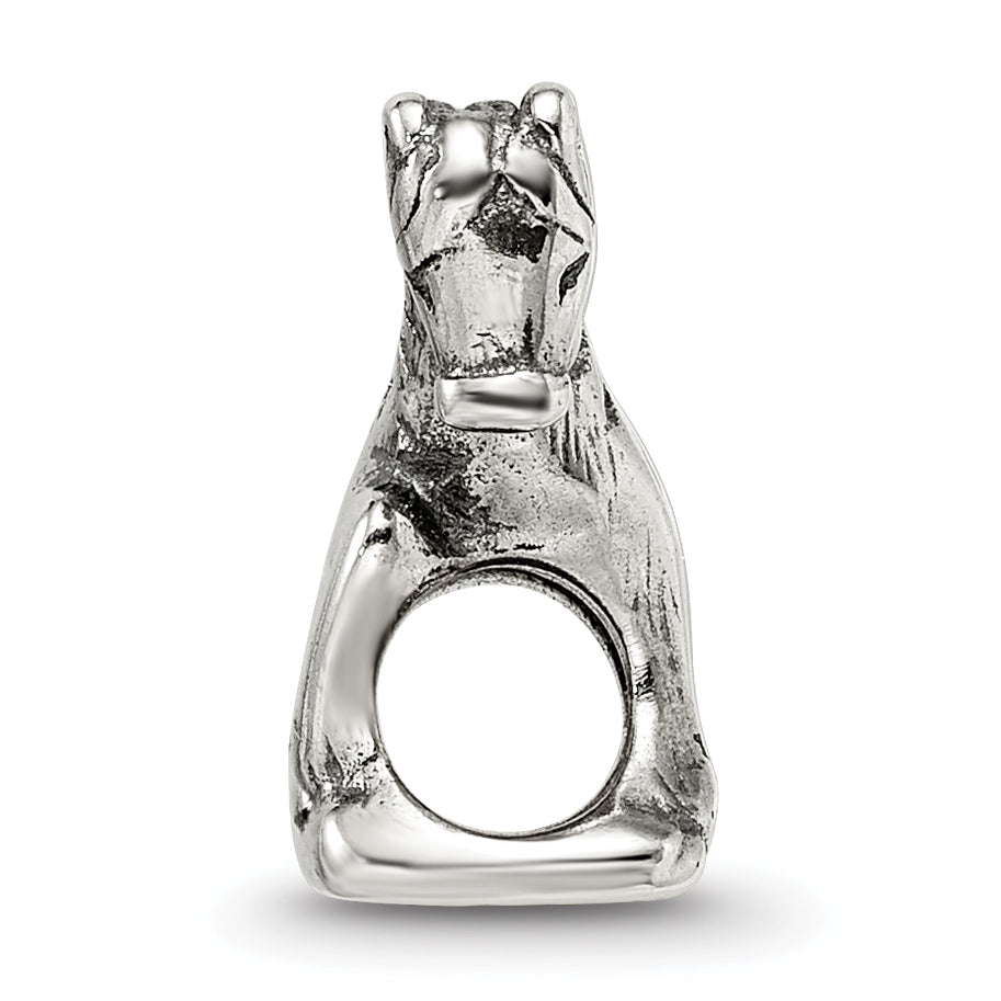 Sterling Silver 925 Horse Bead with Antiqued Finish Solid Cast Design Secondary image