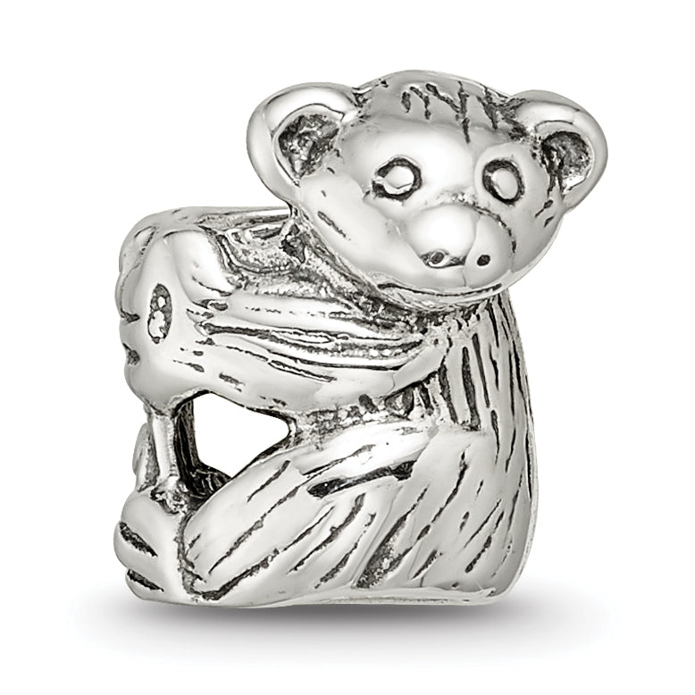 Sterling Silver 925 Koala Bead with Antiqued Finish Solid Design