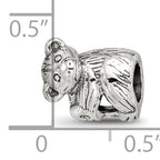 Sterling Silver 925 Koala Bead with Antiqued Finish Solid Design
