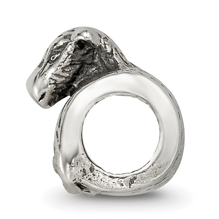 Sterling Silver 925 Lamb Bead with Antiqued Finish Solid Theme Secondary image