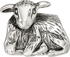 Sterling Silver 925 Lamb Bead with Antiqued Finish Solid Theme